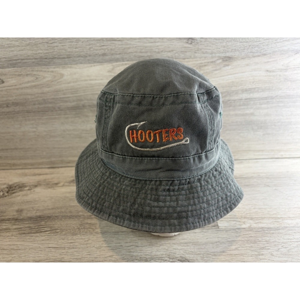 Hooters Bucket Hat Big Accessories Embroidered Logo Green OSFM Fishing